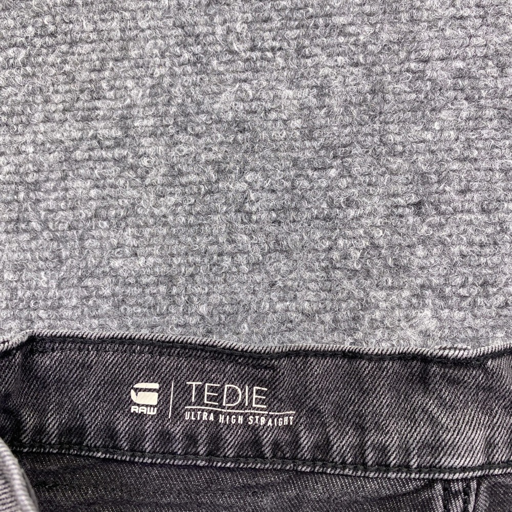 G-Star Raw Tedie Ultra High Straight Jeans Grey Faded Black Sz 26 Grunge Western - Picture 5 of 13